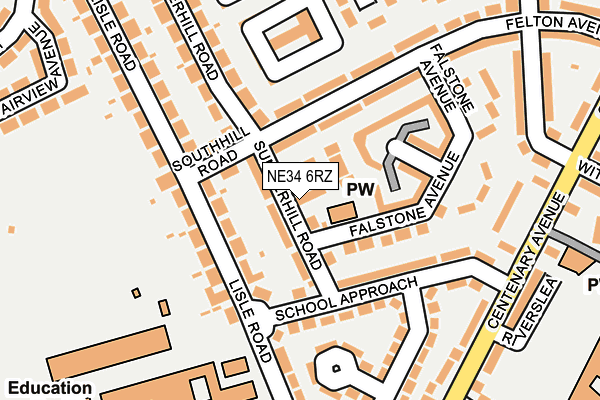 NE34 6RZ map - OS OpenMap – Local (Ordnance Survey) NE34 6RZ map - OS OpenMap – Local (Ordnance Survey)
