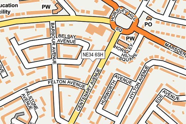 NE34 6SH map - OS OpenMap – Local (Ordnance Survey) NE34 6SH map - OS OpenMap – Local (Ordnance Survey)