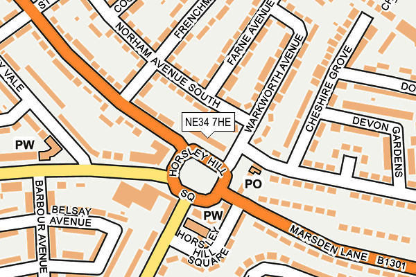NE34 7HE map - OS OpenMap – Local (Ordnance Survey) NE34 7HE map - OS OpenMap – Local (Ordnance Survey)