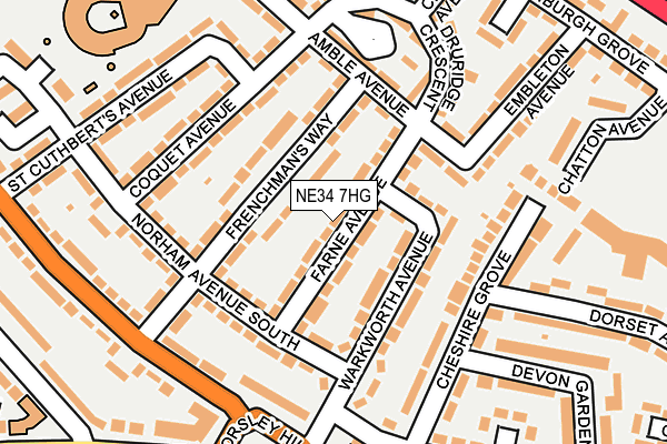 NE34 7HG map - OS OpenMap – Local (Ordnance Survey) NE34 7HG map - OS OpenMap – Local (Ordnance Survey)