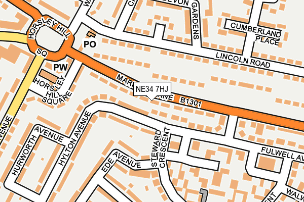 NE34 7HJ map - OS OpenMap – Local (Ordnance Survey) NE34 7HJ map - OS OpenMap – Local (Ordnance Survey)