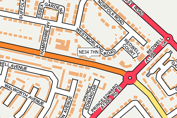 NE34 7HN map - OS OpenMap – Local (Ordnance Survey) NE34 7HN map - OS OpenMap – Local (Ordnance Survey)