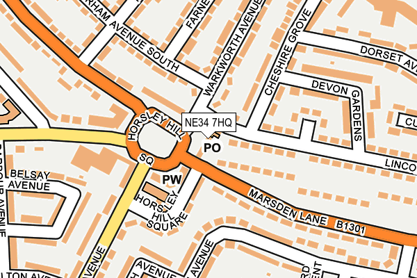 NE34 7HQ map - OS OpenMap – Local (Ordnance Survey) NE34 7HQ map - OS OpenMap – Local (Ordnance Survey)