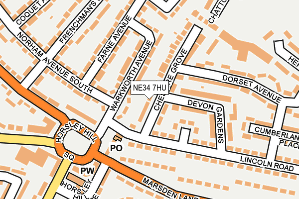 NE34 7HU map - OS OpenMap – Local (Ordnance Survey) NE34 7HU map - OS OpenMap – Local (Ordnance Survey)