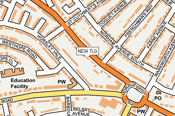 NE34 7LG map - OS OpenMap – Local (Ordnance Survey) NE34 7LG map - OS OpenMap – Local (Ordnance Survey)