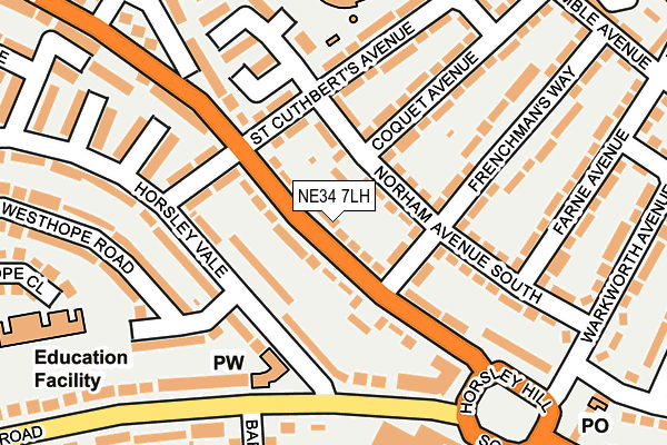 NE34 7LH map - OS OpenMap – Local (Ordnance Survey) NE34 7LH map - OS OpenMap – Local (Ordnance Survey)