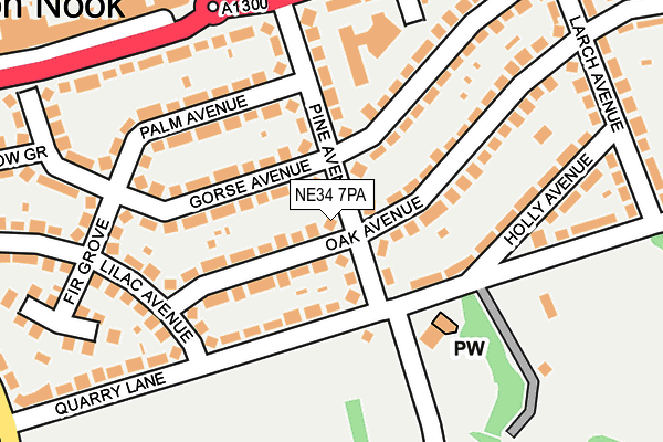 NE34 7PA map - OS OpenMap – Local (Ordnance Survey) NE34 7PA map - OS OpenMap – Local (Ordnance Survey)
