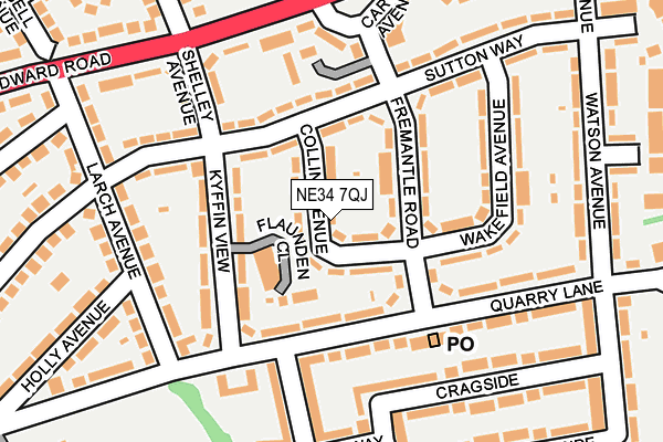 NE34 7QJ map - OS OpenMap – Local (Ordnance Survey) NE34 7QJ map - OS OpenMap – Local (Ordnance Survey)