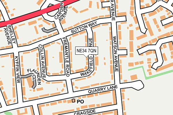 NE34 7QN map - OS OpenMap – Local (Ordnance Survey) NE34 7QN map - OS OpenMap – Local (Ordnance Survey)