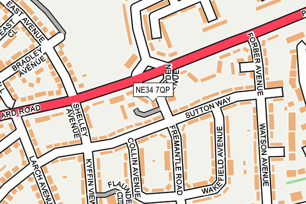 NE34 7QP map - OS OpenMap – Local (Ordnance Survey) NE34 7QP map - OS OpenMap – Local (Ordnance Survey)