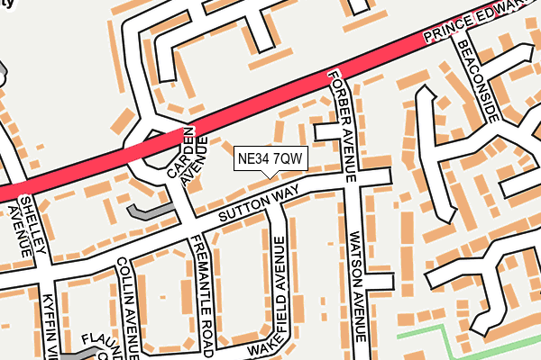 NE34 7QW map - OS OpenMap – Local (Ordnance Survey) NE34 7QW map - OS OpenMap – Local (Ordnance Survey)