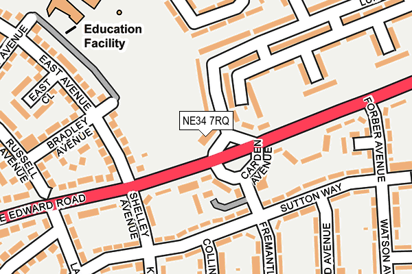 NE34 7RQ map - OS OpenMap – Local (Ordnance Survey) NE34 7RQ map - OS OpenMap – Local (Ordnance Survey)