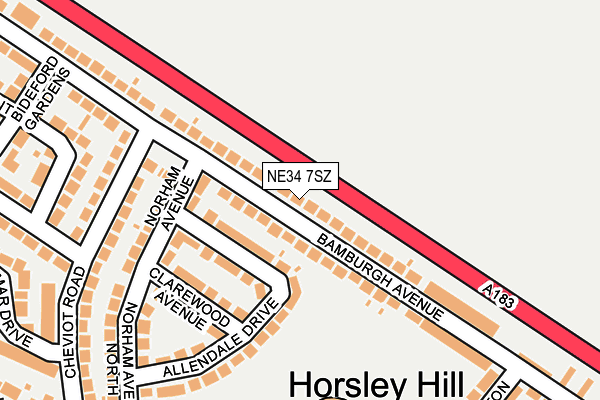 NE34 7SZ map - OS OpenMap – Local (Ordnance Survey) NE34 7SZ map - OS OpenMap – Local (Ordnance Survey)
