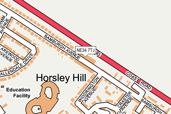 NE34 7TJ map - OS OpenMap – Local (Ordnance Survey) NE34 7TJ map - OS OpenMap – Local (Ordnance Survey)