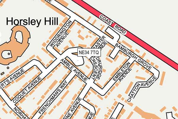 NE34 7TQ map - OS OpenMap – Local (Ordnance Survey) NE34 7TQ map - OS OpenMap – Local (Ordnance Survey)