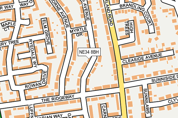 NE34 8BH map - OS OpenMap – Local (Ordnance Survey) NE34 8BH map - OS OpenMap – Local (Ordnance Survey)