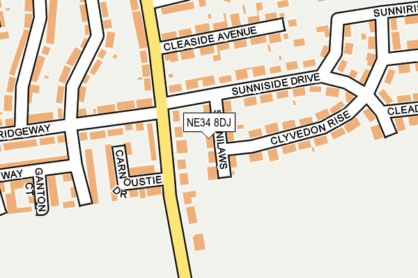 NE34 8DJ map - OS OpenMap – Local (Ordnance Survey) NE34 8DJ map - OS OpenMap – Local (Ordnance Survey)
