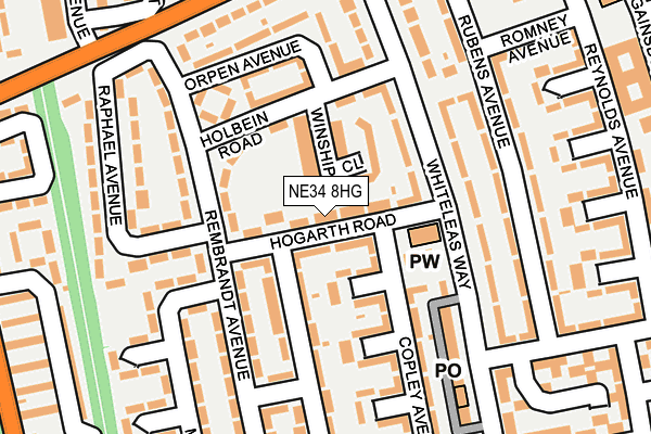 NE34 8HG map - OS OpenMap – Local (Ordnance Survey) NE34 8HG map - OS OpenMap – Local (Ordnance Survey)