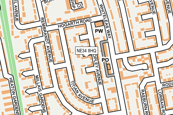 NE34 8HQ map - OS OpenMap – Local (Ordnance Survey) NE34 8HQ map - OS OpenMap – Local (Ordnance Survey)