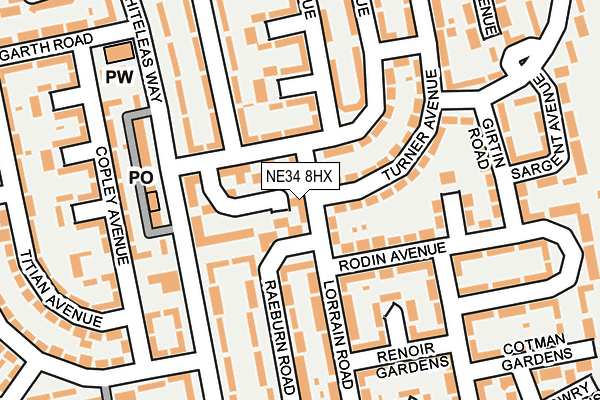 NE34 8HX map - OS OpenMap – Local (Ordnance Survey) NE34 8HX map - OS OpenMap – Local (Ordnance Survey)