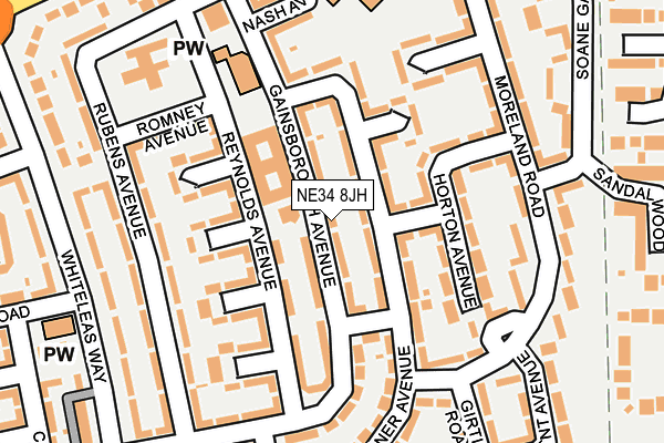 NE34 8JH map - OS OpenMap – Local (Ordnance Survey) NE34 8JH map - OS OpenMap – Local (Ordnance Survey)