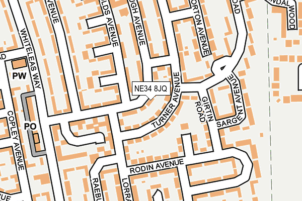 NE34 8JQ map - OS OpenMap – Local (Ordnance Survey) NE34 8JQ map - OS OpenMap – Local (Ordnance Survey)