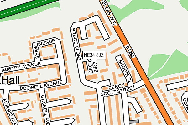 NE34 8JZ map - OS OpenMap – Local (Ordnance Survey) NE34 8JZ map - OS OpenMap – Local (Ordnance Survey)