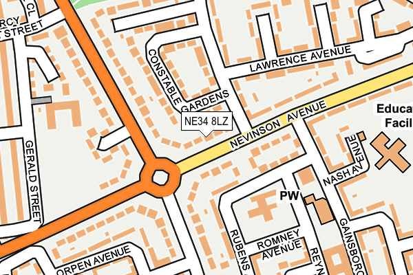 NE34 8LZ map - OS OpenMap – Local (Ordnance Survey) NE34 8LZ map - OS OpenMap – Local (Ordnance Survey)