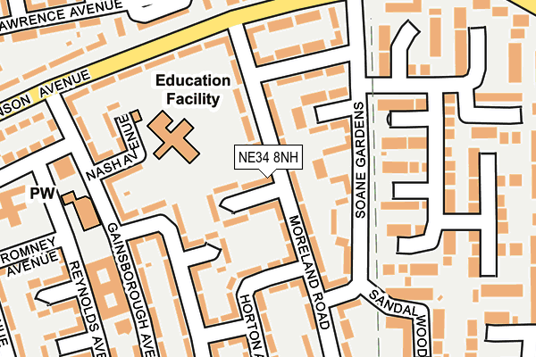 NE34 8NH map - OS OpenMap – Local (Ordnance Survey) NE34 8NH map - OS OpenMap – Local (Ordnance Survey)