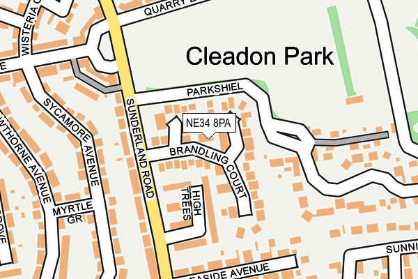 NE34 8PA map - OS OpenMap – Local (Ordnance Survey) NE34 8PA map - OS OpenMap – Local (Ordnance Survey)