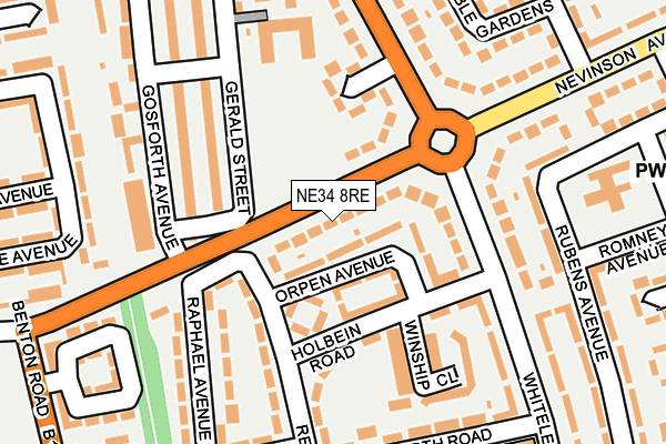 NE34 8RE map - OS OpenMap – Local (Ordnance Survey) NE34 8RE map - OS OpenMap – Local (Ordnance Survey)