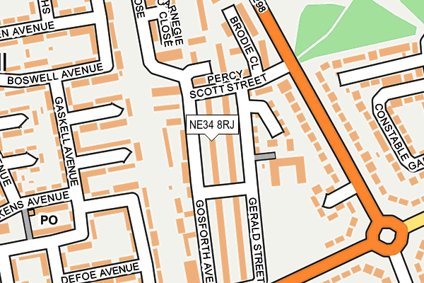 NE34 8RJ map - OS OpenMap – Local (Ordnance Survey) NE34 8RJ map - OS OpenMap – Local (Ordnance Survey)