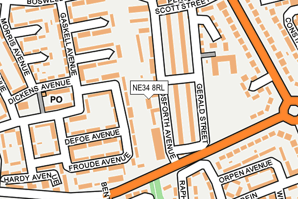 NE34 8RL map - OS OpenMap – Local (Ordnance Survey) NE34 8RL map - OS OpenMap – Local (Ordnance Survey)