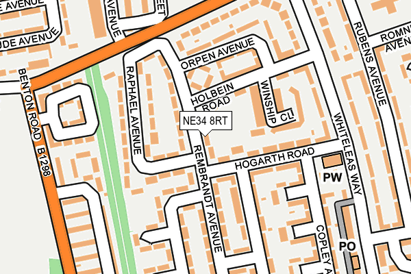 NE34 8RT map - OS OpenMap – Local (Ordnance Survey) NE34 8RT map - OS OpenMap – Local (Ordnance Survey)