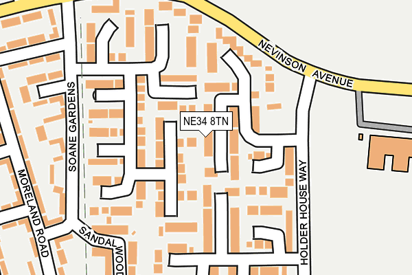 NE34 8TN map - OS OpenMap – Local (Ordnance Survey) NE34 8TN map - OS OpenMap – Local (Ordnance Survey)
