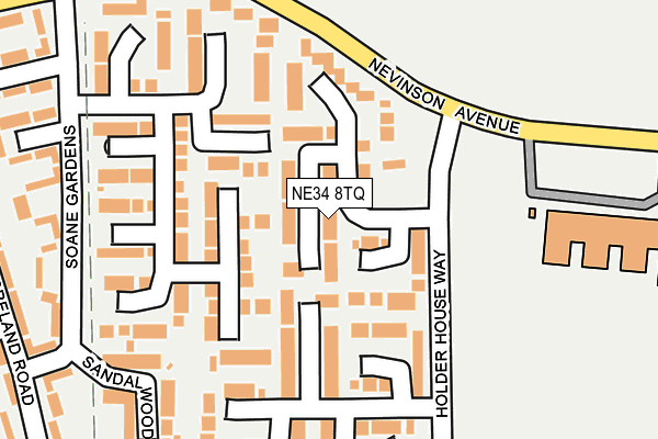 NE34 8TQ map - OS OpenMap – Local (Ordnance Survey) NE34 8TQ map - OS OpenMap – Local (Ordnance Survey)