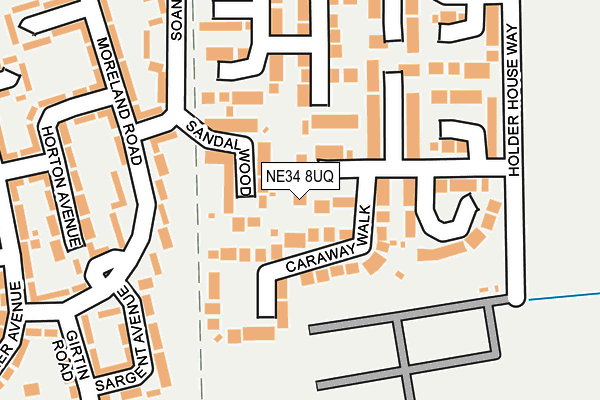 NE34 8UQ map - OS OpenMap – Local (Ordnance Survey) NE34 8UQ map - OS OpenMap – Local (Ordnance Survey)