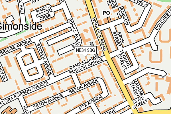 NE34 9BG map - OS OpenMap – Local (Ordnance Survey) NE34 9BG map - OS OpenMap – Local (Ordnance Survey)