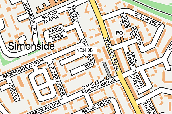 NE34 9BH map - OS OpenMap – Local (Ordnance Survey) NE34 9BH map - OS OpenMap – Local (Ordnance Survey)