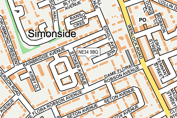 NE34 9BQ map - OS OpenMap – Local (Ordnance Survey) NE34 9BQ map - OS OpenMap – Local (Ordnance Survey)