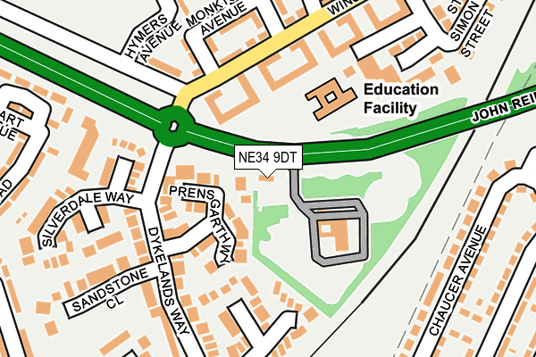 NE34 9DT map - OS OpenMap – Local (Ordnance Survey) NE34 9DT map - OS OpenMap – Local (Ordnance Survey)
