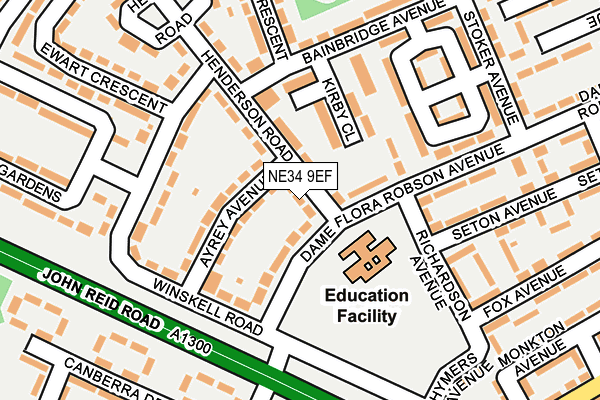 NE34 9EF map - OS OpenMap – Local (Ordnance Survey) NE34 9EF map - OS OpenMap – Local (Ordnance Survey)