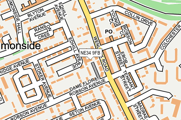 NE34 9FB map - OS OpenMap – Local (Ordnance Survey) NE34 9FB map - OS OpenMap – Local (Ordnance Survey)