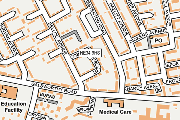 NE34 9HS map - OS OpenMap – Local (Ordnance Survey) NE34 9HS map - OS OpenMap – Local (Ordnance Survey)