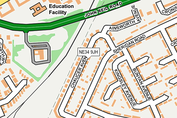 NE34 9JH map - OS OpenMap – Local (Ordnance Survey) NE34 9JH map - OS OpenMap – Local (Ordnance Survey)