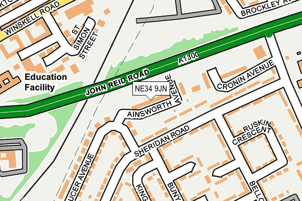NE34 9JN map - OS OpenMap – Local (Ordnance Survey) NE34 9JN map - OS OpenMap – Local (Ordnance Survey)