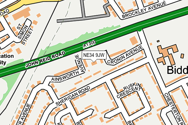 NE34 9JW map - OS OpenMap – Local (Ordnance Survey) NE34 9JW map - OS OpenMap – Local (Ordnance Survey)