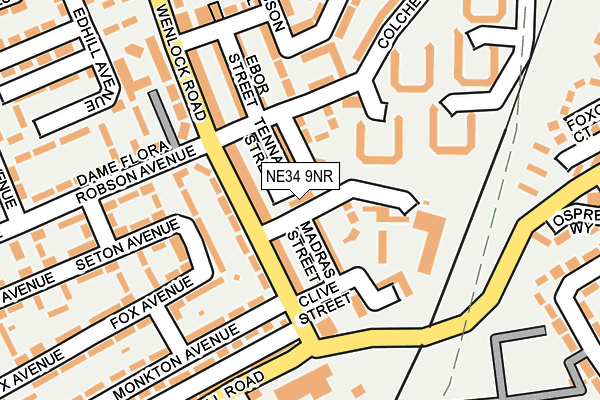 NE34 9NR map - OS OpenMap – Local (Ordnance Survey) NE34 9NR map - OS OpenMap – Local (Ordnance Survey)