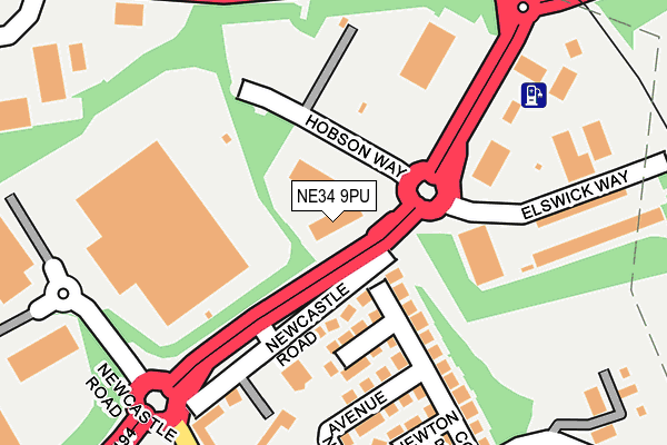 NE34 9PU map - OS OpenMap – Local (Ordnance Survey) NE34 9PU map - OS OpenMap – Local (Ordnance Survey)