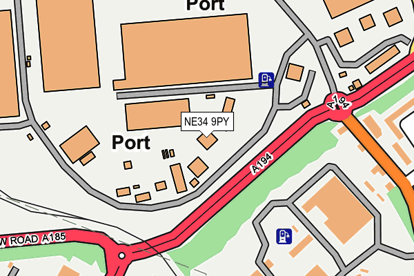 NE34 9PY map - OS OpenMap – Local (Ordnance Survey) NE34 9PY map - OS OpenMap – Local (Ordnance Survey)